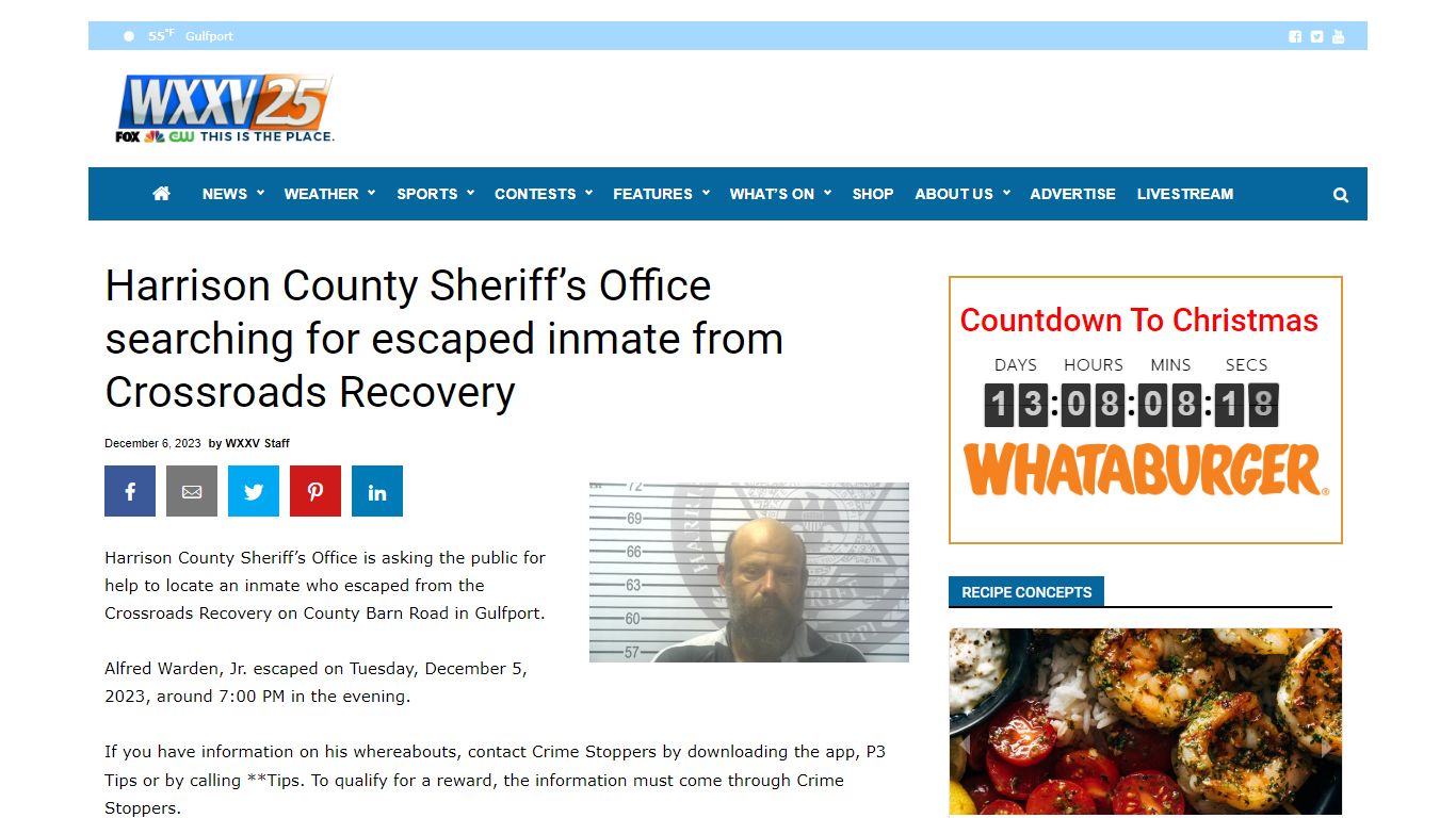 Harrison County Sheriff's Office searching for escaped inmate from ...